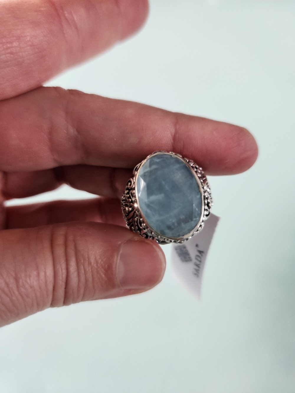 SARDA, Silver Ring, U R THE ONE RING™ IN AQUAMARINE, size 8, NWT - Picture 4 of 9